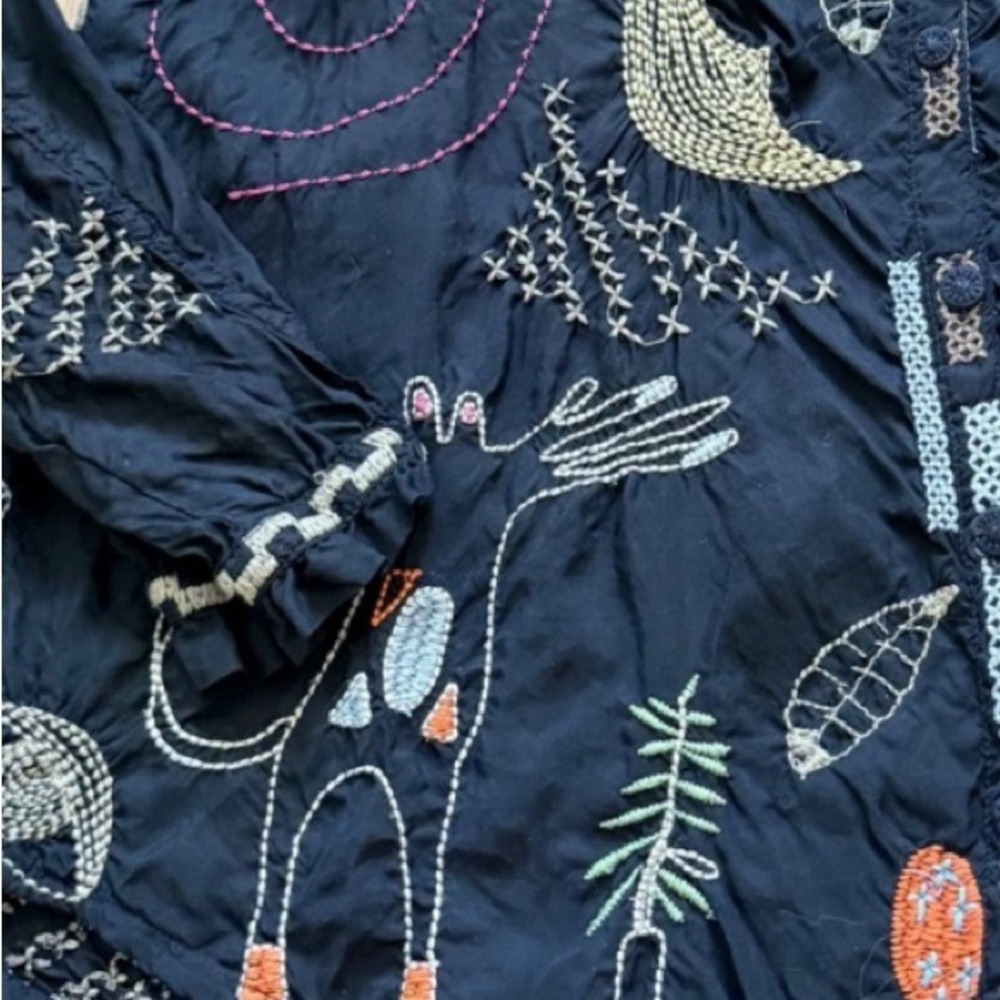 Johnny Was Biya Picassa heavily embroidered blouse NWT RARE - Picture 8 of 10